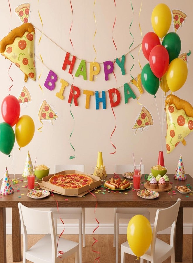 CZFSWT 8Pcs Pizza Balloons, Pizza Party Decorations for Birthday, Pizza Birthday Balloons Suitable for Theme Party Decoration and Photography - Image 4